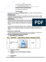 Especificaciones Técnicas de Agua