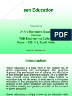 Green Education: Dr.R.V.Mahendra Gowda VSB Engineering College Karur - 639 111, Tamil Nadu