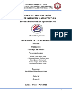 INFORME DE - Tecnologia de Materiales Practica - UNIDADES DE ALBAÑILERIA