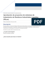 Aprobación de Proyectos de Sistemas de Tratamiento de Residuos Industriales Líquidos (RILes)