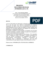 Projeto Multidisciplinar Introdução A Ti