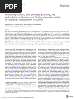 Infant Temperament Early Childhood Parenting and Early Adolescent Development Testing Alternative Model