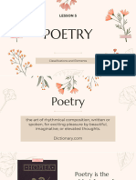 Lesson 5 Classifications and Elements of Poetry PDF