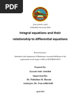 Integral Equations and Their Relationship To Differential Equations - Zaynaba Sabir Abdullah