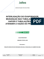 Especificação Técnica Instalação Do Evaporador 3000 e Mudanças de Tubulação de Vapor R1