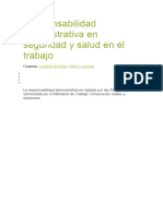 Responsabilidad Administrativa en Seguridad y Salud en El Trabajo