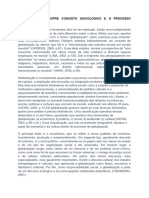 Globalização - Entre Conceito Sociológico e o Processo Histórico