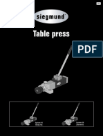 Instructions Hydraulic Table Press