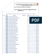 Admitidos Programa Ingenieria de Sistemas y Computacion (D) - Tunja Uptc