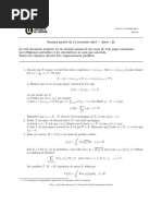 Master de Math Ematiques Analyse: 1. Le Corrig e Sera Disponible ' A Partir Du 14 Novembre 2015 ' A L'adresse