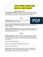 Checklist Low Ticket