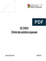 Chimie Des Solutions Aqueuses