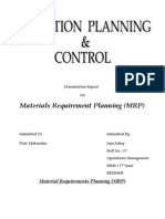 Materials Requirement Planning