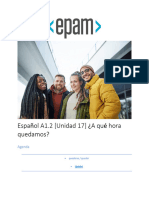 Español A1.2 (Unidad 17) ¿A Qué Hora Quedamos