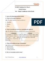 NCERT Solutions For Class 6 Social Chapter 6 - Major Landforms of The Earth - .