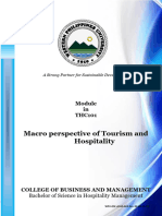 Module 3 Macro Perspective of Tourism and Hospitality