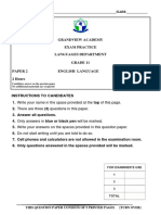 Grade 11 Eng Paper 2 Exam Practice 2020