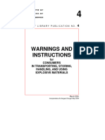 WARNINGS AND INSTRUCTIONS - Mining and Blasting