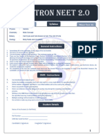 Neutron 2.0 NEET Minor Test - 02 Without Answer Key