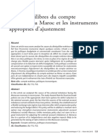 Les Déséquilibres Du Compte Extérieur Du Maroc Et Les Instruments Appropriés D'ajustement