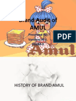 Brand Audit of Amul: Presented By: Vandana M.S. Pgdm-Ii