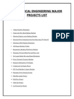 Mechanical Engineering Major Projects List