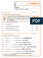 Grammar Practice Modals Must and Mustnt Worksheet