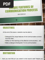 Unique Features of Communication Process