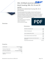 SKF SNL 3140split Plummer (Pillow) Block Housing, SNL 30, 31 and 32 Series Specification