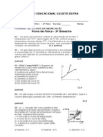 Prova de Física - 3º Bimestre - 2º Ano