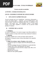 6ème EPS - Léçon 1 - Fournir Un Effort de Longue Durée