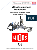 Plastic Welding Machine Miniplast2IR Working Instructions Up To OD 110 MM