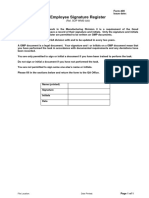 Form 400 Employee Signature Register