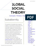 Subalternity - GLOBAL SOCIAL THEORY