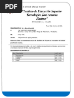 Informe de Requerimiento de Materiales