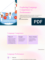 Exploring Language Competence Vs Performance