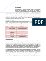 Environment Aspect and Impact Assessment Process