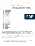 Morphology Exercise Swahili