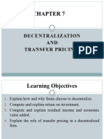 Chapter 7 Decentralization and Transfer Pricing