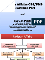 Pakistan Studies Pre Partition Part by GM PITAFI