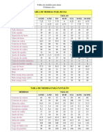 Tablas de Medidas para Dama - Damary - Sin.s