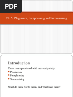 Chapter 5 Plagiarism, Paraphrasing and Summarising