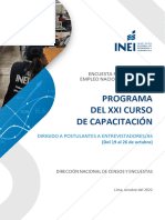 Programa Del Xxi Curso de Capacitacion Encuesta