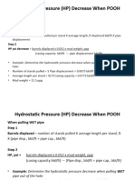 Hydrostatic Pressure (HP) Decrease When POOH