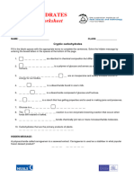 Carbohydrate Worksheet