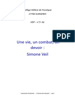 HDF 3 6eme Une Vie Un Combat Un Devoir Simone Veil