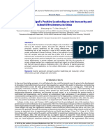 Effects of Principal's Positive Leadership On Job Insecurity and School Effectiveness in China