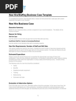 New Hire Staffing Request Business Case Template