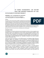 Effectiveness of Simple Bookkeeping and Record Management Among The Partner Community of Caba Sustainability Extension Project