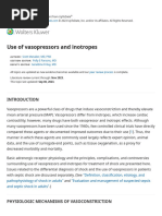 Use of Vasopressors and Inotropes - UpToDate